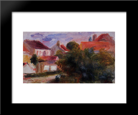 Street In Essoyes 20x24 Black Modern Wood Framed Art Print Poster by Renoir, Pierre Auguste
