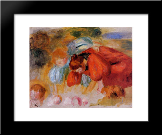 Study For The Croquet Game 20x24 Black Modern Wood Framed Art Print Poster by Renoir, Pierre Auguste
