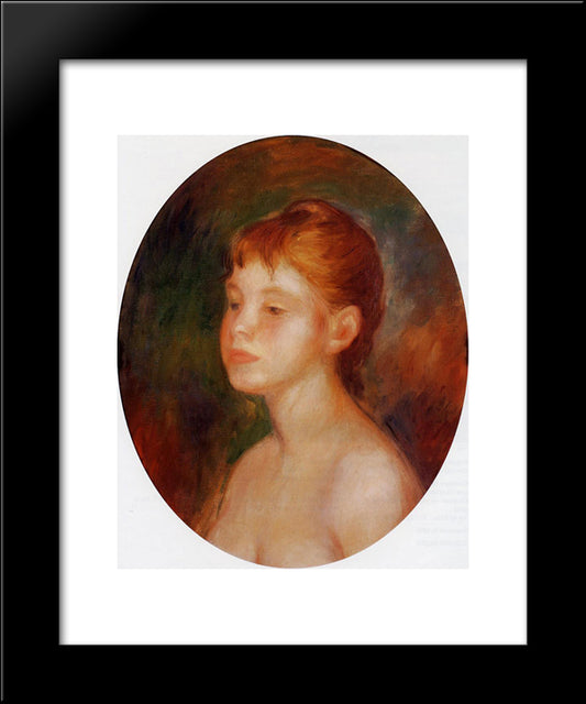 Study Of A Young Girl (Mademoiselle Murer) 20x24 Black Modern Wood Framed Art Print Poster by Renoir, Pierre Auguste