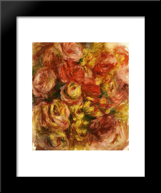 Study Of Flowers 20x24 Black Modern Wood Framed Art Print Poster by Renoir, Pierre Auguste