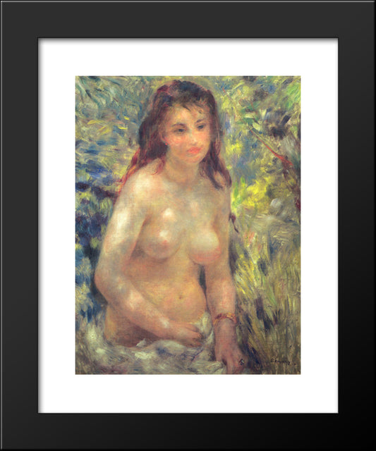 Study Torso Sunlight Effect 20x24 Black Modern Wood Framed Art Print Poster by Renoir, Pierre Auguste