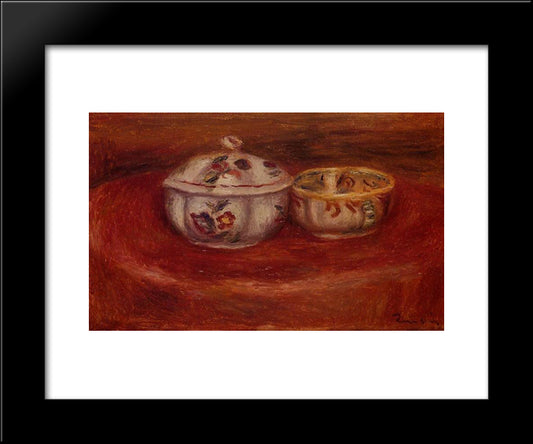 Sugar Bowl And Earthenware Bowl 20x24 Black Modern Wood Framed Art Print Poster by Renoir, Pierre Auguste