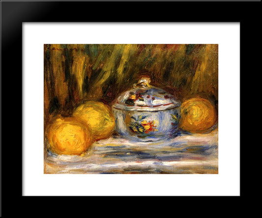 Sugar Bowl And Lemons 20x24 Black Modern Wood Framed Art Print Poster by Renoir, Pierre Auguste
