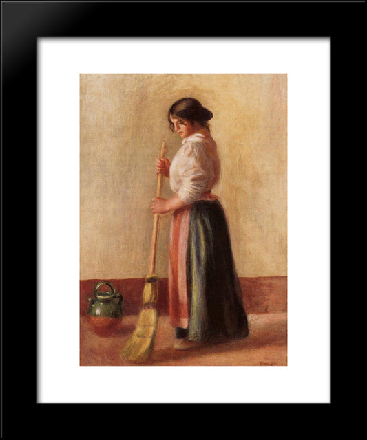 Sweeper 20x24 Black Modern Wood Framed Art Print Poster by Renoir, Pierre Auguste