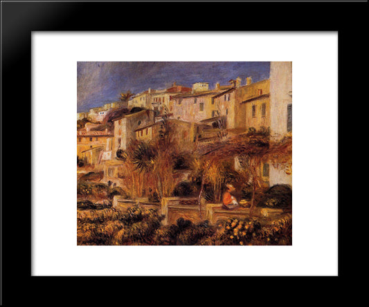 Terraces At Cagnes 20x24 Black Modern Wood Framed Art Print Poster by Renoir, Pierre Auguste