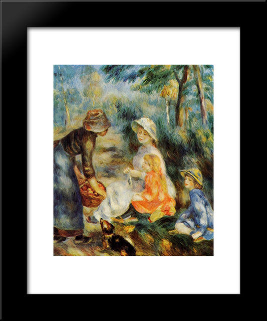 The Apple Seller 20x24 Black Modern Wood Framed Art Print Poster by Renoir, Pierre Auguste
