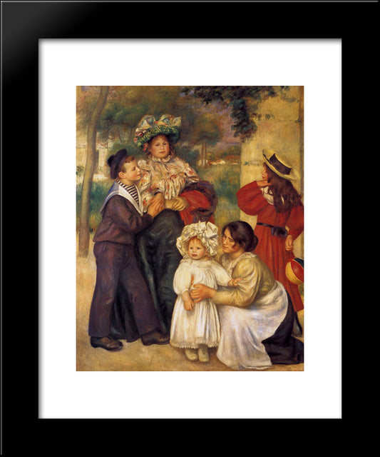 The Artist`S Family 20x24 Black Modern Wood Framed Art Print Poster by Renoir, Pierre Auguste