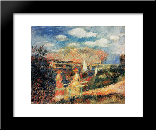 The Banks Of The Seine At Argenteuil 20x24 Black Modern Wood Framed Art Print Poster by Renoir, Pierre Auguste