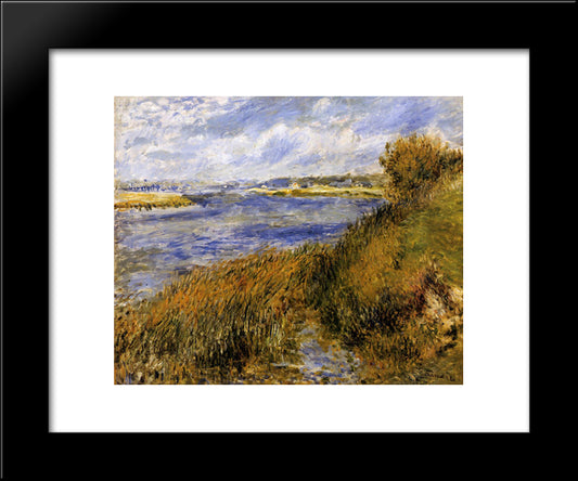 The Banks Of The Seine At Champrosay 20x24 Black Modern Wood Framed Art Print Poster by Renoir, Pierre Auguste