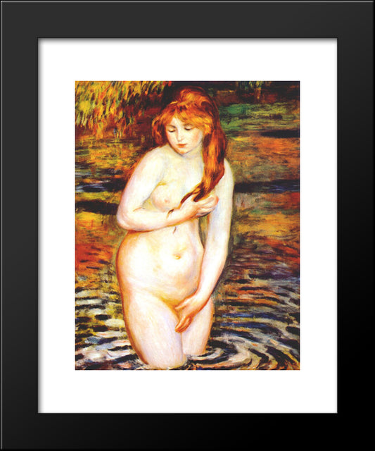 The Bather (After The Bath) 20x24 Black Modern Wood Framed Art Print Poster by Renoir, Pierre Auguste