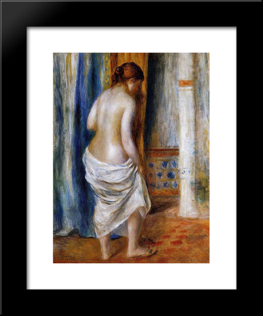 The Bathrobe 20x24 Black Modern Wood Framed Art Print Poster by Renoir, Pierre Auguste