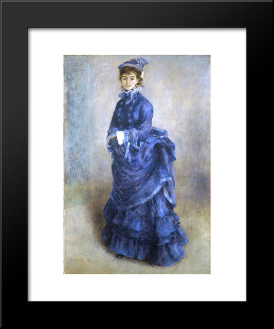 The Blue Lady 20x24 Black Modern Wood Framed Art Print Poster by Renoir, Pierre Auguste