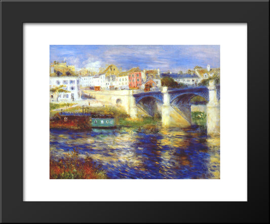 The Bridge At Chatou 20x24 Black Modern Wood Framed Art Print Poster by Renoir, Pierre Auguste