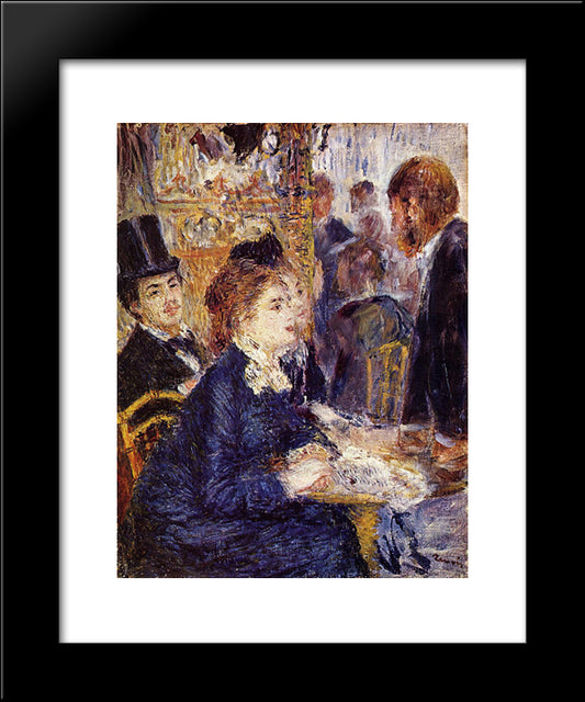 The Cafe 20x24 Black Modern Wood Framed Art Print Poster by Renoir, Pierre Auguste