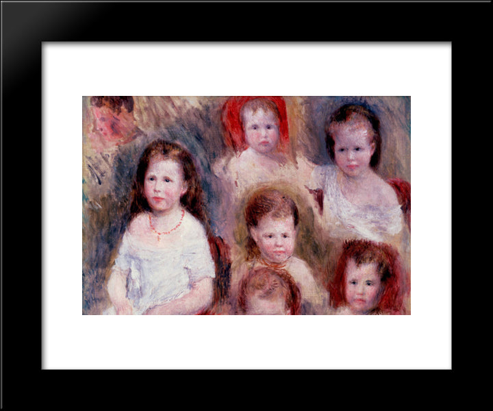 The Children 20x24 Black Modern Wood Framed Art Print Poster by Renoir, Pierre Auguste