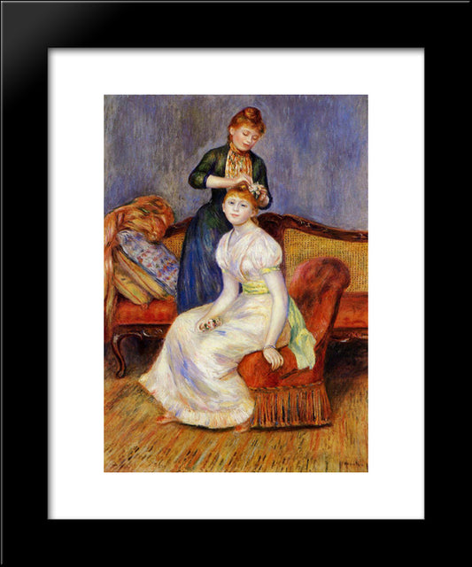 The Coiffure 20x24 Black Modern Wood Framed Art Print Poster by Renoir, Pierre Auguste