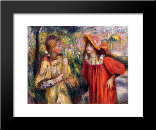 The Conversation 20x24 Black Modern Wood Framed Art Print Poster by Renoir, Pierre Auguste