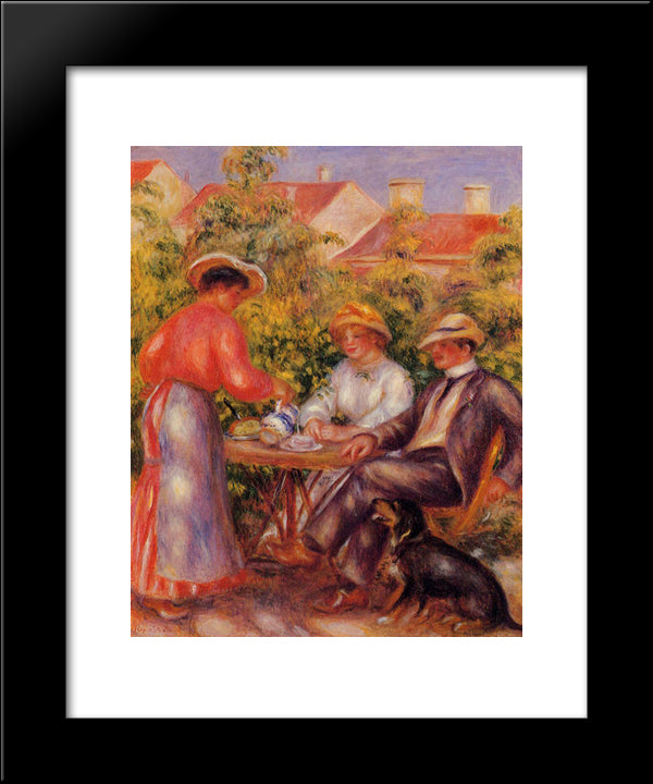 The Cup Of Tea 20x24 Black Modern Wood Framed Art Print Poster by Renoir, Pierre Auguste