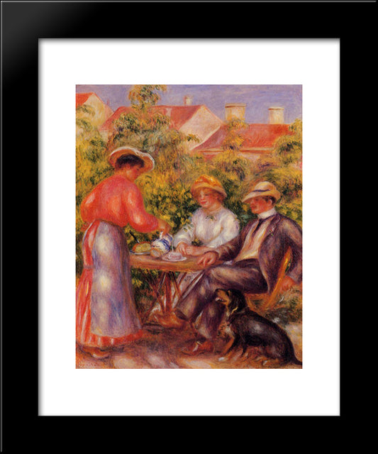 The Cup Of Tea 20x24 Black Modern Wood Framed Art Print Poster by Renoir, Pierre Auguste