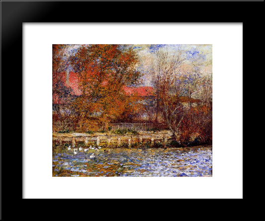 The Duck Pond 20x24 Black Modern Wood Framed Art Print Poster by Renoir, Pierre Auguste