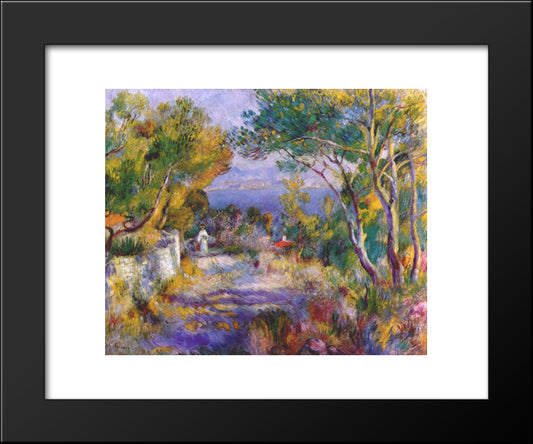 The Estaque 20x24 Black Modern Wood Framed Art Print Poster by Renoir, Pierre Auguste