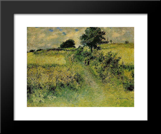 The Field 20x24 Black Modern Wood Framed Art Print Poster by Renoir, Pierre Auguste