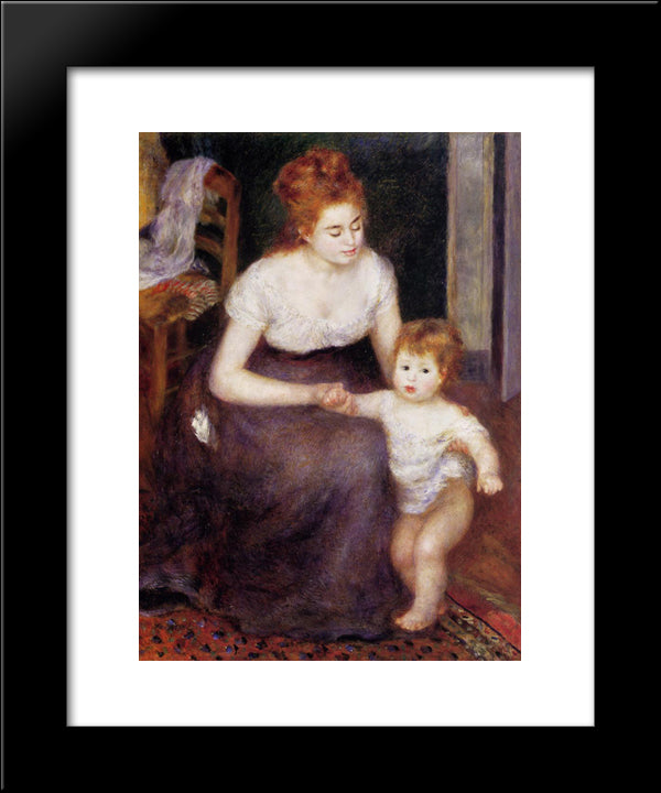 The First Step 20x24 Black Modern Wood Framed Art Print Poster by Renoir, Pierre Auguste