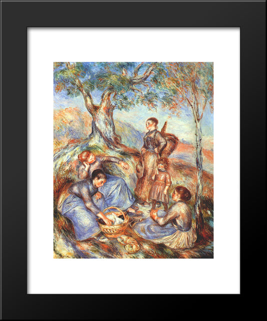 The Grape Pickers At Lunch 20x24 Black Modern Wood Framed Art Print Poster by Renoir, Pierre Auguste