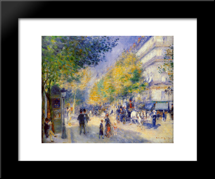 The Great Boulevards 20x24 Black Modern Wood Framed Art Print Poster by Renoir, Pierre Auguste