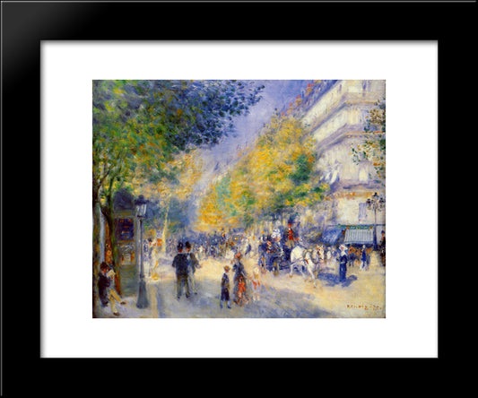 The Great Boulevards 20x24 Black Modern Wood Framed Art Print Poster by Renoir, Pierre Auguste