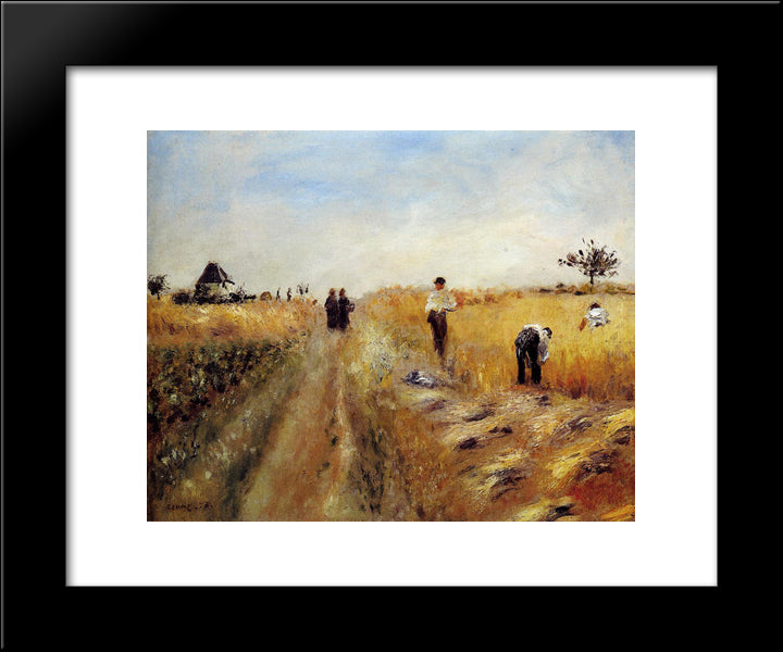 The Harvesters 20x24 Black Modern Wood Framed Art Print Poster by Renoir, Pierre Auguste