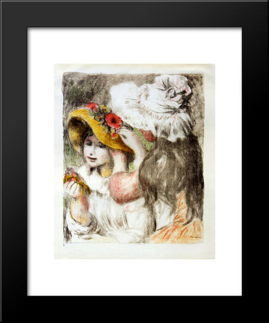 The Hatpin 20x24 Black Modern Wood Framed Art Print Poster by Renoir, Pierre Auguste