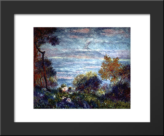 The Head Of Monte Sorrento 20x24 Black Modern Wood Framed Art Print Poster by Renoir, Pierre Auguste