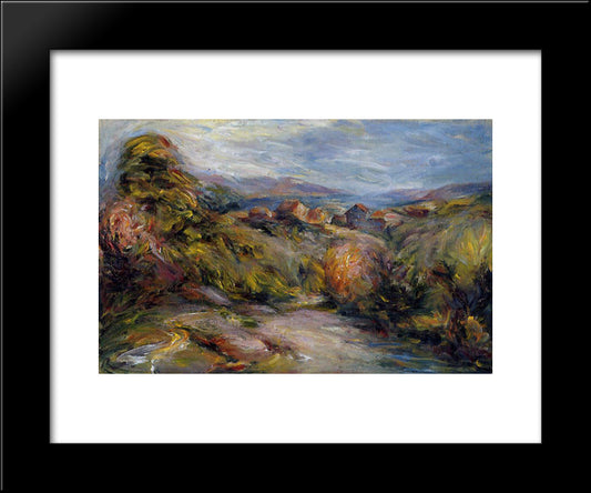 The Hills Of Cagnes 20x24 Black Modern Wood Framed Art Print Poster by Renoir, Pierre Auguste