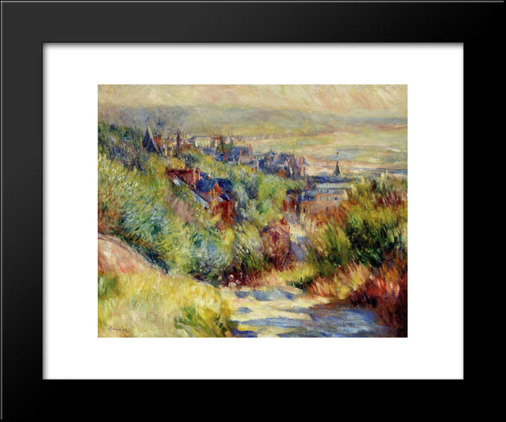The Hills Of Trouville 20x24 Black Modern Wood Framed Art Print Poster by Renoir, Pierre Auguste