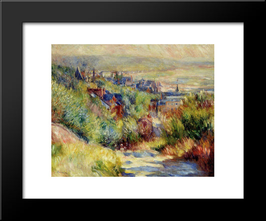 The Hills Of Trouville 20x24 Black Modern Wood Framed Art Print Poster by Renoir, Pierre Auguste