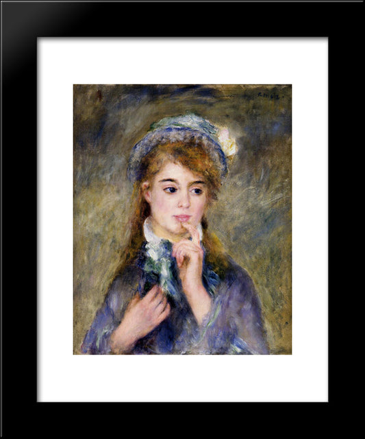The Ingenue 20x24 Black Modern Wood Framed Art Print Poster by Renoir, Pierre Auguste