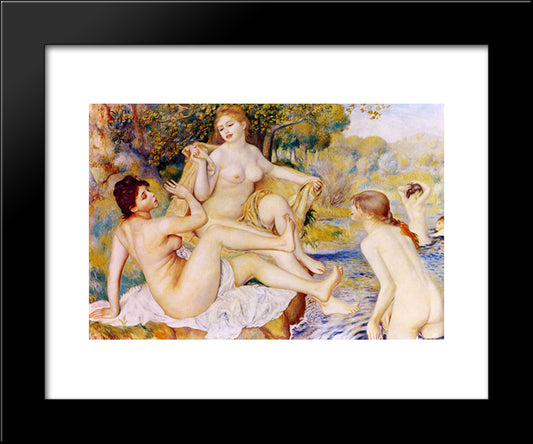 The Large Bathers 20x24 Black Modern Wood Framed Art Print Poster by Renoir, Pierre Auguste