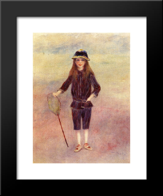 The Little Fishergirl 20x24 Black Modern Wood Framed Art Print Poster by Renoir, Pierre Auguste