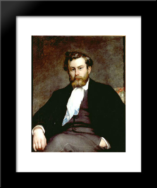 The Painter Alfred Sisley 20x24 Black Modern Wood Framed Art Print Poster by Renoir, Pierre Auguste