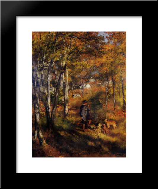 The Painter Jules Le Coeur Walking His Dogs In The Forest Of Fontainebleau 20x24 Black Modern Wood Framed Art Print Poster by Renoir, Pierre Auguste