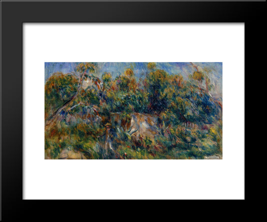 The Painter Taking A Stroll At Cagnes 20x24 Black Modern Wood Framed Art Print Poster by Renoir, Pierre Auguste
