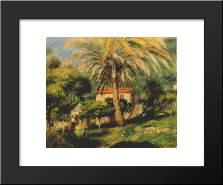 The Palm Tree 20x24 Black Modern Wood Framed Art Print Poster by Renoir, Pierre Auguste