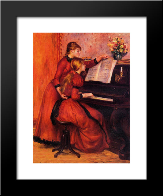 The Piano Lesson 20x24 Black Modern Wood Framed Art Print Poster by Renoir, Pierre Auguste