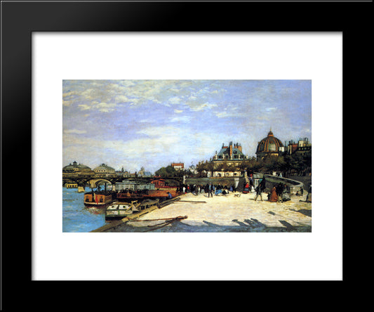 The Pont Des Arts And The Institut De France 20x24 Black Modern Wood Framed Art Print Poster by Renoir, Pierre Auguste