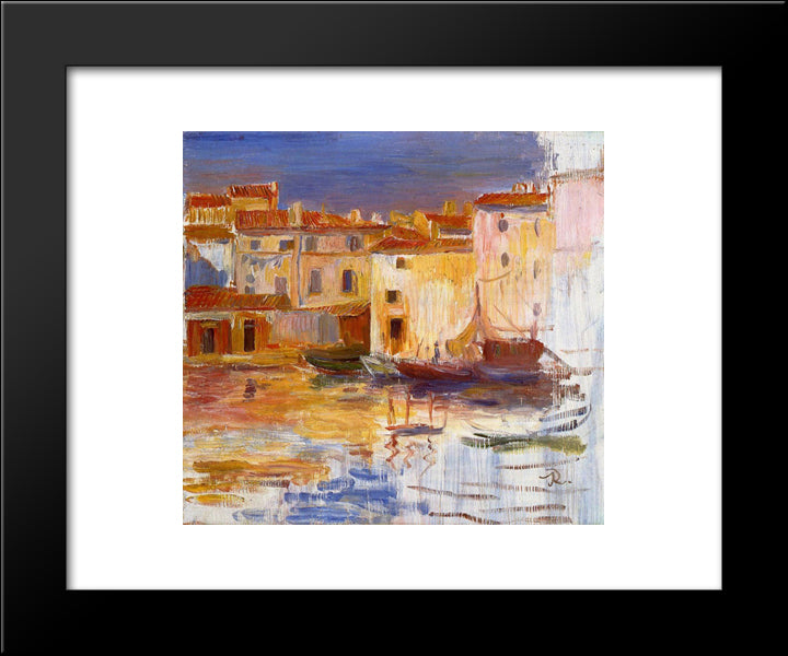 The Port Of Martigues 20x24 Black Modern Wood Framed Art Print Poster by Renoir, Pierre Auguste