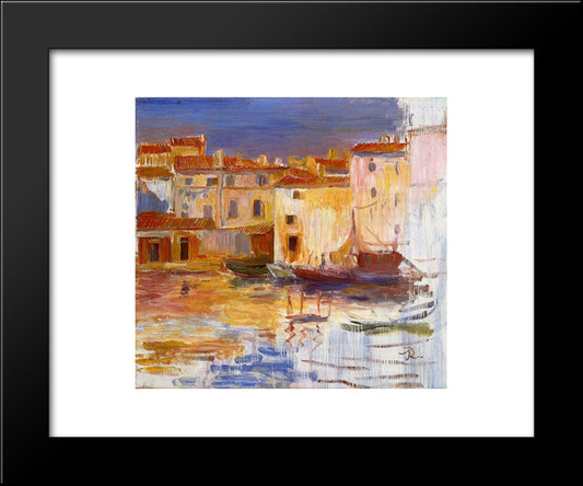 The Port Of Martigues 20x24 Black Modern Wood Framed Art Print Poster by Renoir, Pierre Auguste