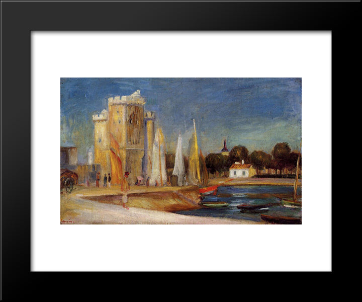 The Port Of Rochelle 20x24 Black Modern Wood Framed Art Print Poster by Renoir, Pierre Auguste