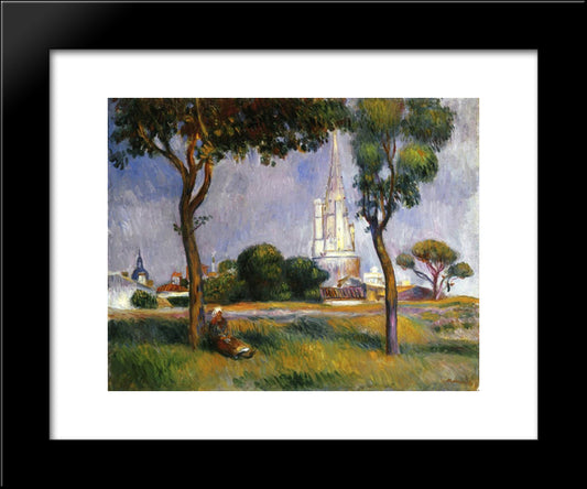The Powder Magazine At La Rochelle 20x24 Black Modern Wood Framed Art Print Poster by Renoir, Pierre Auguste