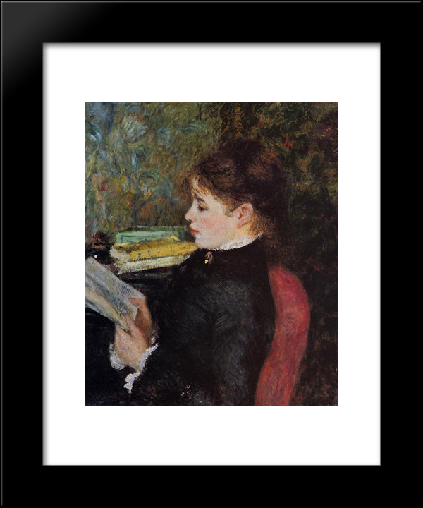 The Reader 20x24 Black Modern Wood Framed Art Print Poster by Renoir, Pierre Auguste